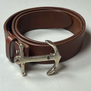 Vineyard Vines Size 30 Classic Brown Boat Anchor Clasp Buckle Belt
